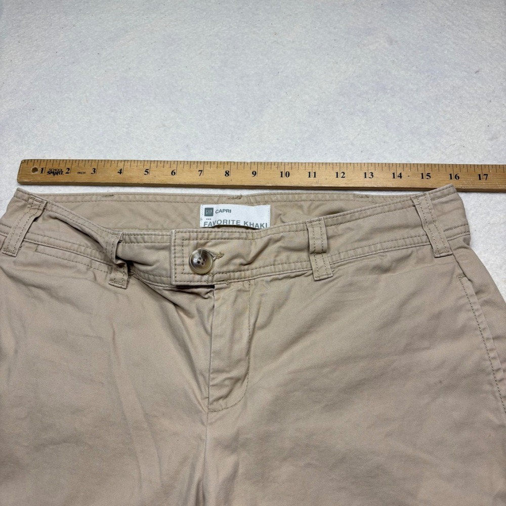 Gap Favorite Khaki Capri Pants Tan Beige 100% Cotton Cropped Chinos Size 6 #375 - Picture 8 of 12